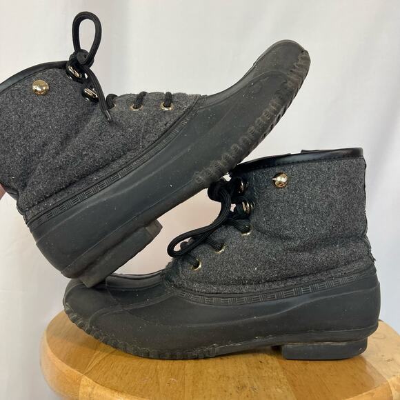 Tommy Hilfiger Women's Rain Duck Boots Black and Gray Size 8 - Picture 7 of 9